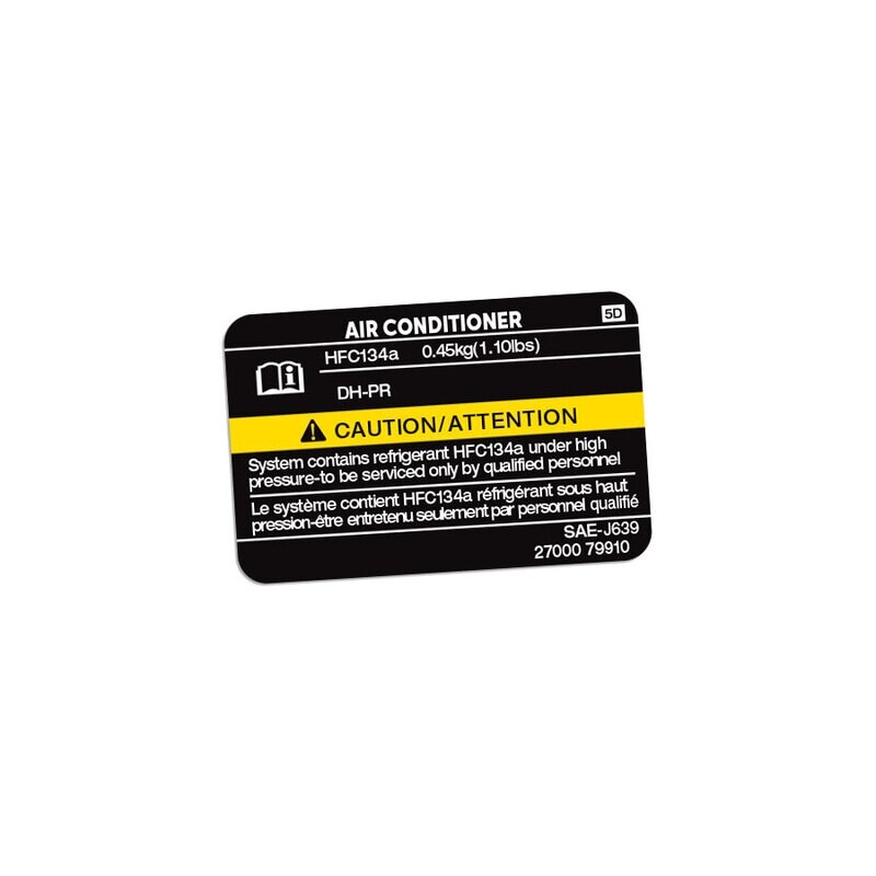 AIR CONDITIONING HFC134A CAUTION DECAL : NISSAN SILVIA (S15)