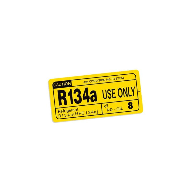 AIR CONDITIONING SYSTEM INFORMATION DECAL : 70-SERIES LANDCRUISER (R134A)