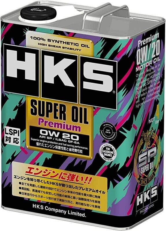 HKS Super Oil Premium Full Synthetic 0W-20 Engine Oil (API SP/ILSAC GF-6A) (4-LITRE)