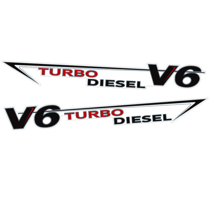 VOLKSWAGEN AMAROK REAR OF TUB DECAL SET : TURBO DIESEL V6