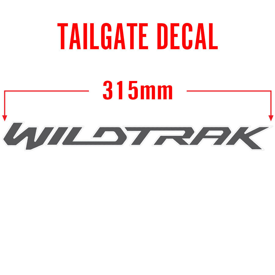 WILDTRAK TAILGATE DECAL : FORD RANGER PX1/PX2 (SILVER/WHITE)