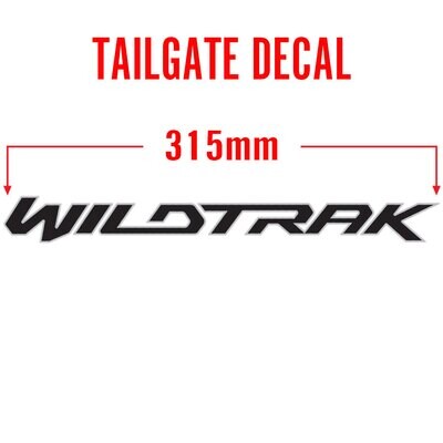 WILDTRAK TAILGATE DECAL : FORD RANGER PX1/PX2 (BLACK/SILVER)