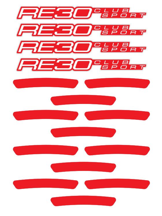 WHEEL RESTORATION DECAL SET : RAY&#39;S RE30 CLUB SPORT