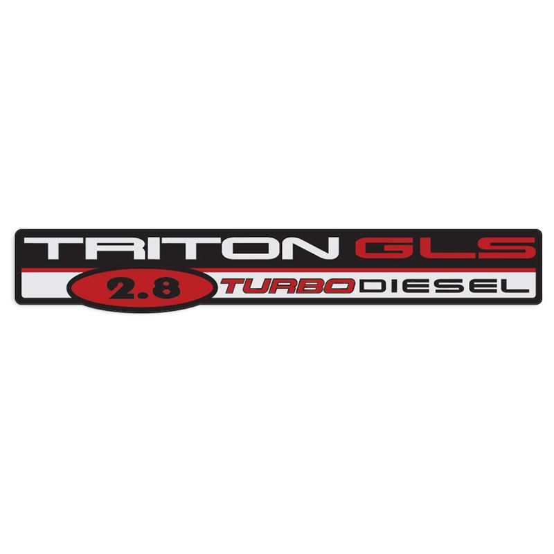 DOOR &amp; TAILGATE DECAL : TRITON GLS 2.8 TURBO DIESEL (RED) (1996-2006 MK MITSUBISHI TRITON)