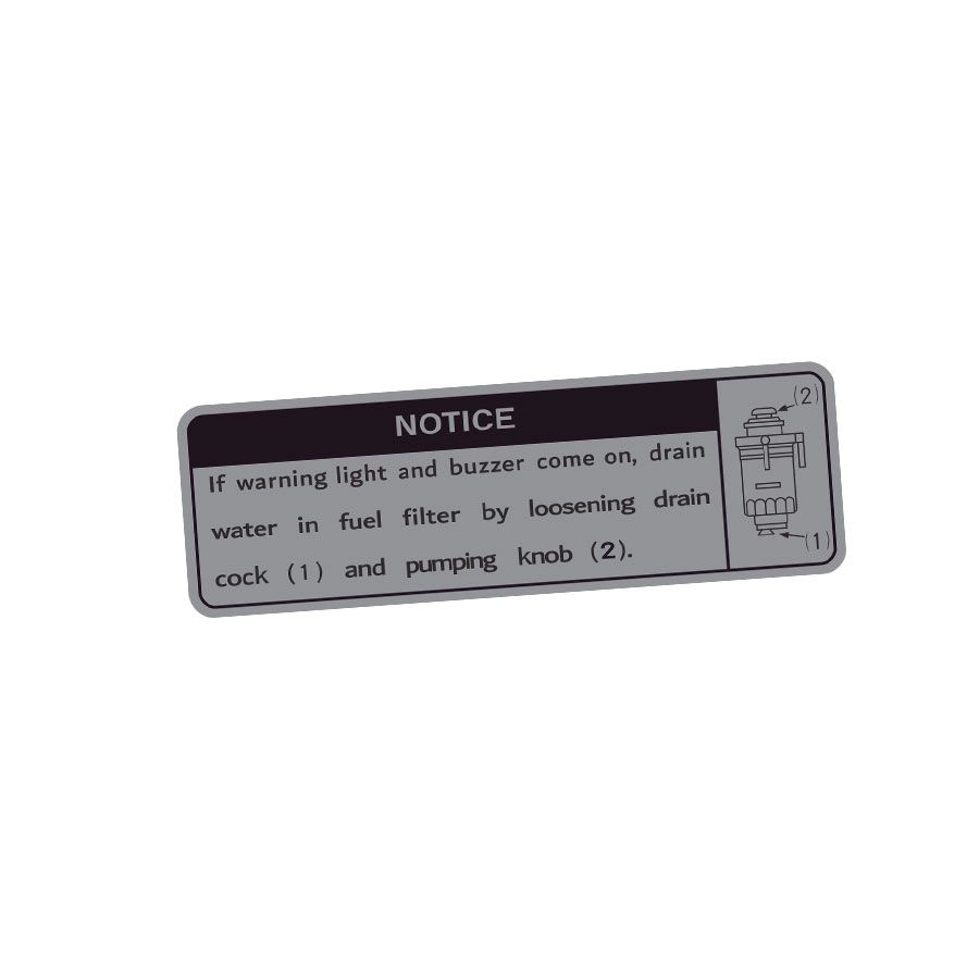 DIESEL WATER SEPARATOR INFORMATION DECAL : 80-SERIES LANDCRUISER (VERSION 2)