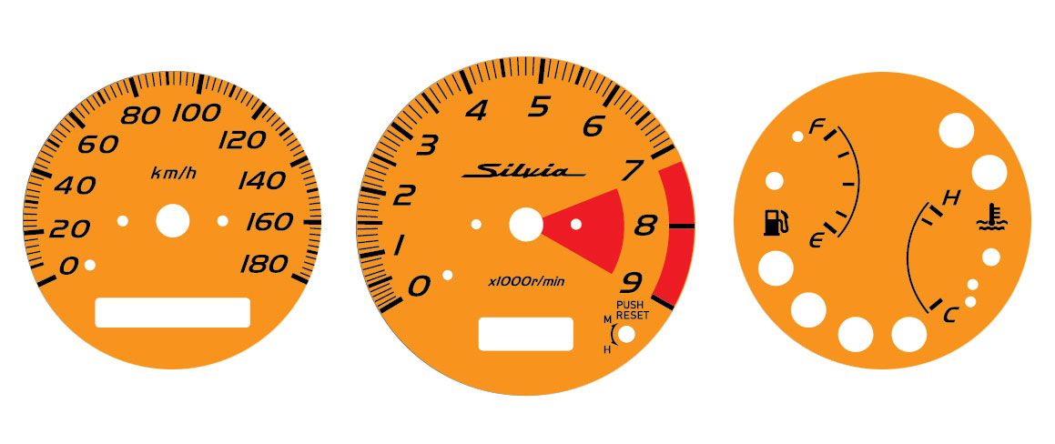 INSTRUMENTATION OVERLAY SET : NISSAN SILVIA (S15 B-PACKAGE)