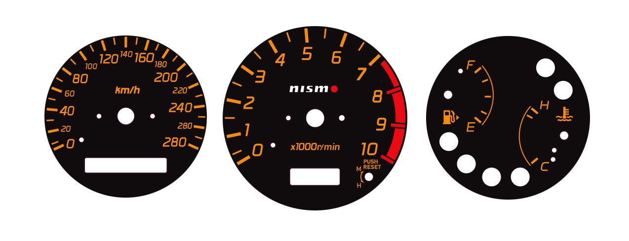 INSTRUMENTATION OVERLAY SET : NISSAN SILVIA (S15) (NISMO INSPIRED) - 280KM VERSION
