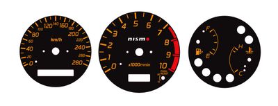 INSTRUMENTATION OVERLAY SET : NISSAN SILVIA (S15) (NISMO INSPIRED) - 280KM VERSION
