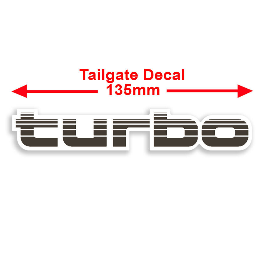 TAILGATE TURBO DECAL : 80-SERIES TOYOTA LAND CRUISER (DARK SILVER)