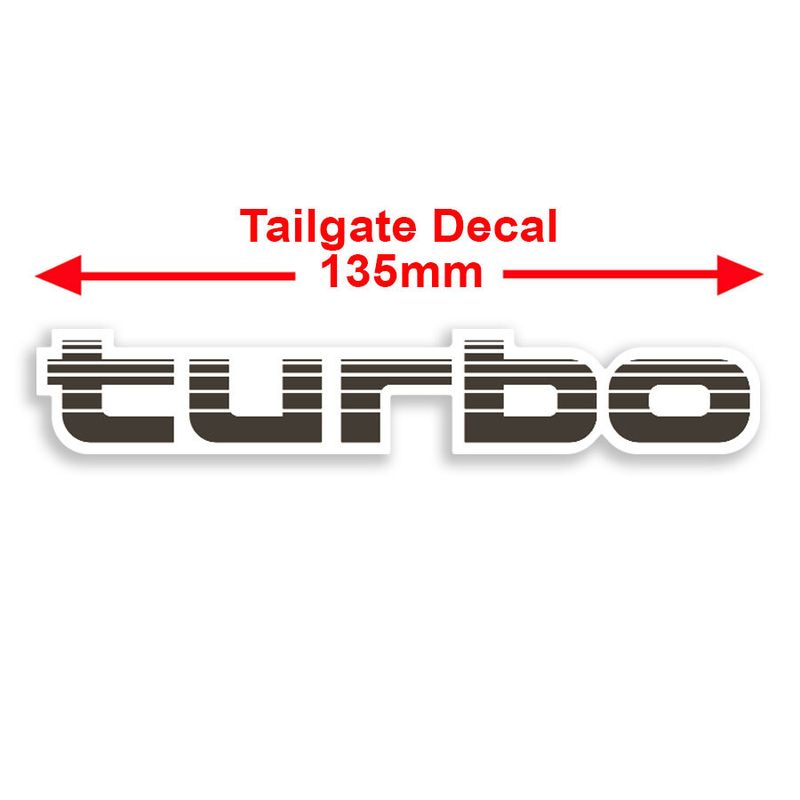 TAILGATE TURBO DECAL : 80-SERIES TOYOTA LAND CRUISER (DARK SILVER)