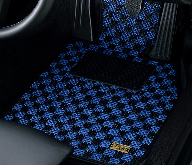 GRAN' KARO SISAL FLOOR MAT SET (BLUE/BLACK)