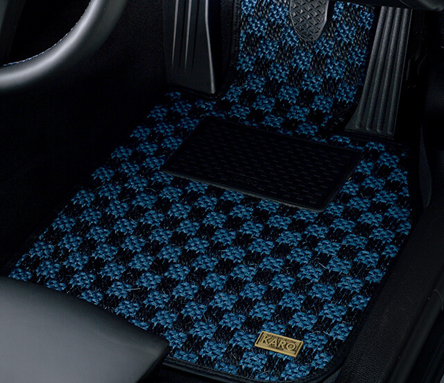 GRAN' KARO SISAL FLOOR MAT SET (NAVY/BLACK)