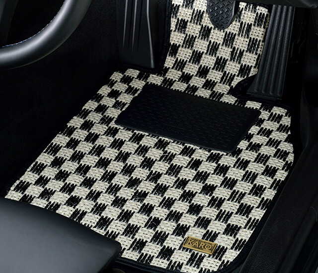 GRAN' KARO SISAL FLOOR MAT SET (WHITE/BLACK)