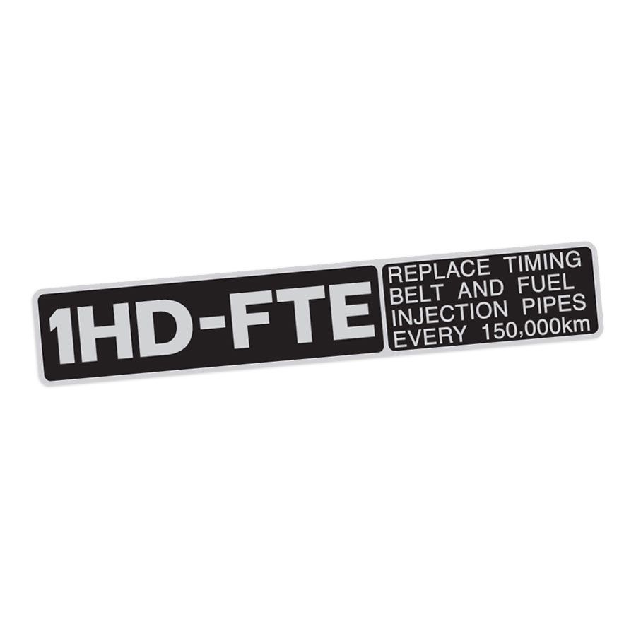 ENGINE NAMEPLATE : 1HD-FTE (#11291-17050)