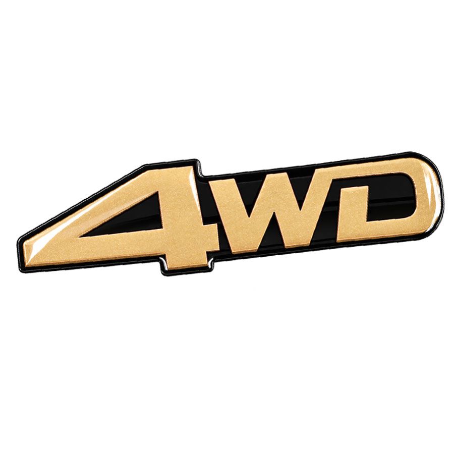 4WD RESIN-COATED REAR EMBLEM : 80-SERIES TOYOTA LAND CRUISER