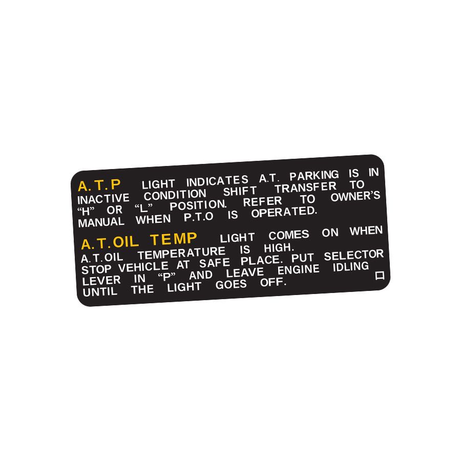 AUTOMATIC TRANSMISSION OPERATION DECAL : TOYOTA LAND CRUISER 80-SERIES