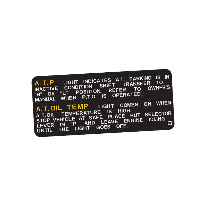 AUTOMATIC TRANSMISSION OPERATION DECAL : TOYOTA LAND CRUISER 80-SERIES