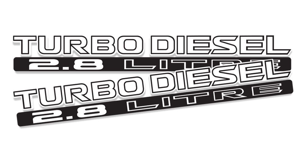 TURBO DIESEL 2.8 LITRE DOOR DECAL SET : NISSAN PATROL (GU)