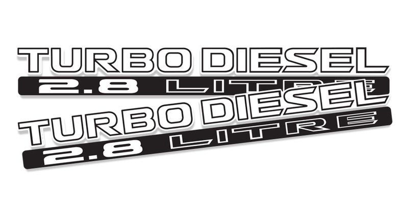 TURBO DIESEL 2.8 LITRE DOOR DECAL SET : NISSAN PATROL (GU)
