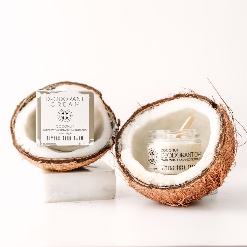 All-natural coconut deodorant cream