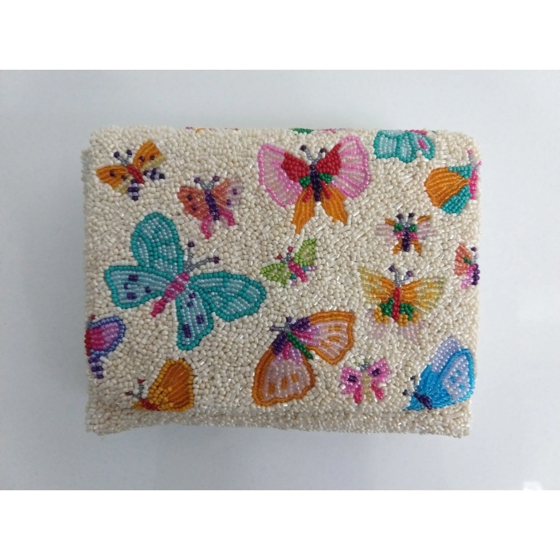 Butterfly hand-beaded bag