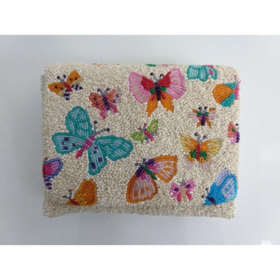 Butterfly hand-beaded bag