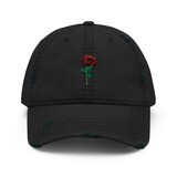 Red Rose Distressed Dad Hat