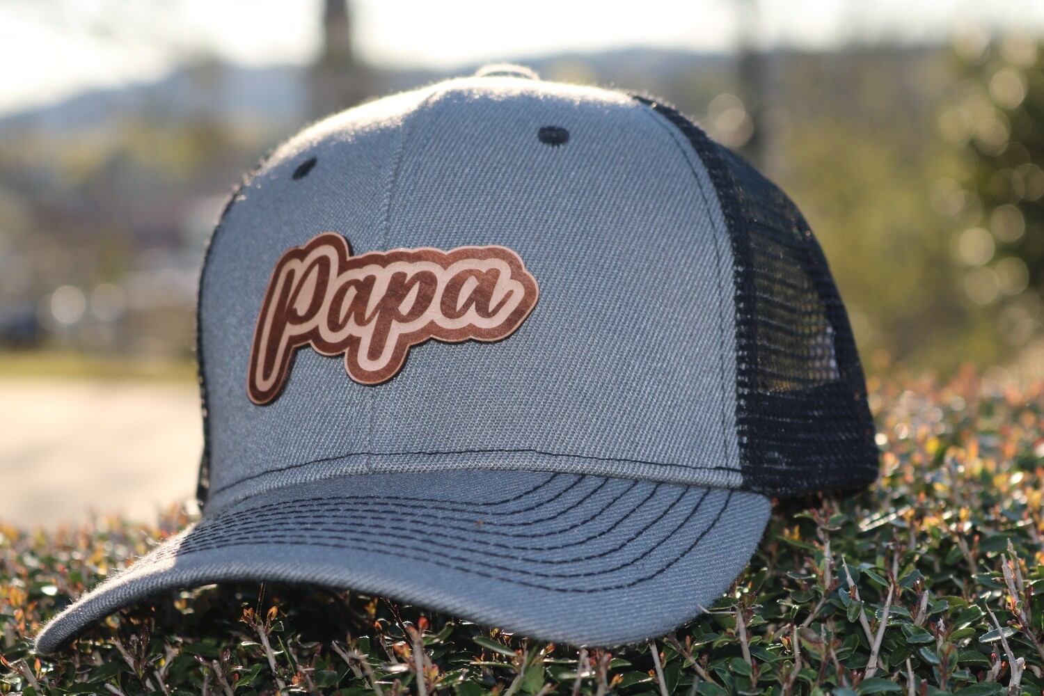 Papa Leather Patch Hat