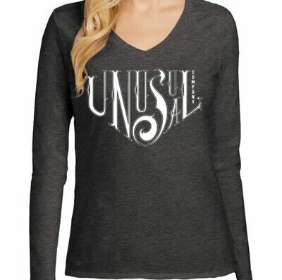 Women&#39;s Long Sleeve Gray Unusual Tee