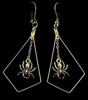 Feral Grandmother- Dangling Spider Earrings