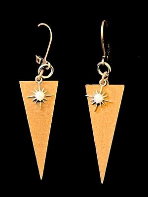 Feral Grandmother- Triangle Opal Starburst Earrings