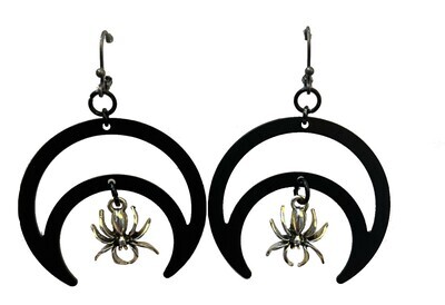 Feral Grandmother- Moon Spider Earrings