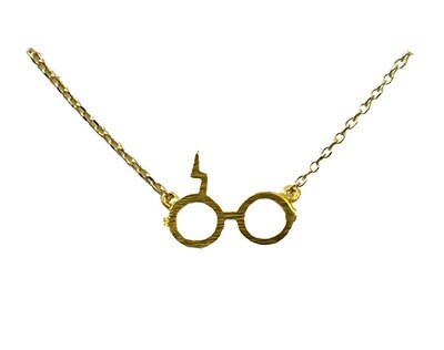 Gold Harry Potter Glasses Necklace
