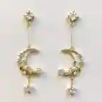 Gold Moon & Star Earrings