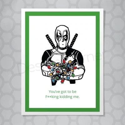 Deadpool Christmas Lights Card