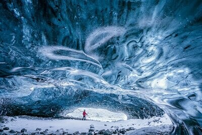 Opening to a Blue Ice Cave