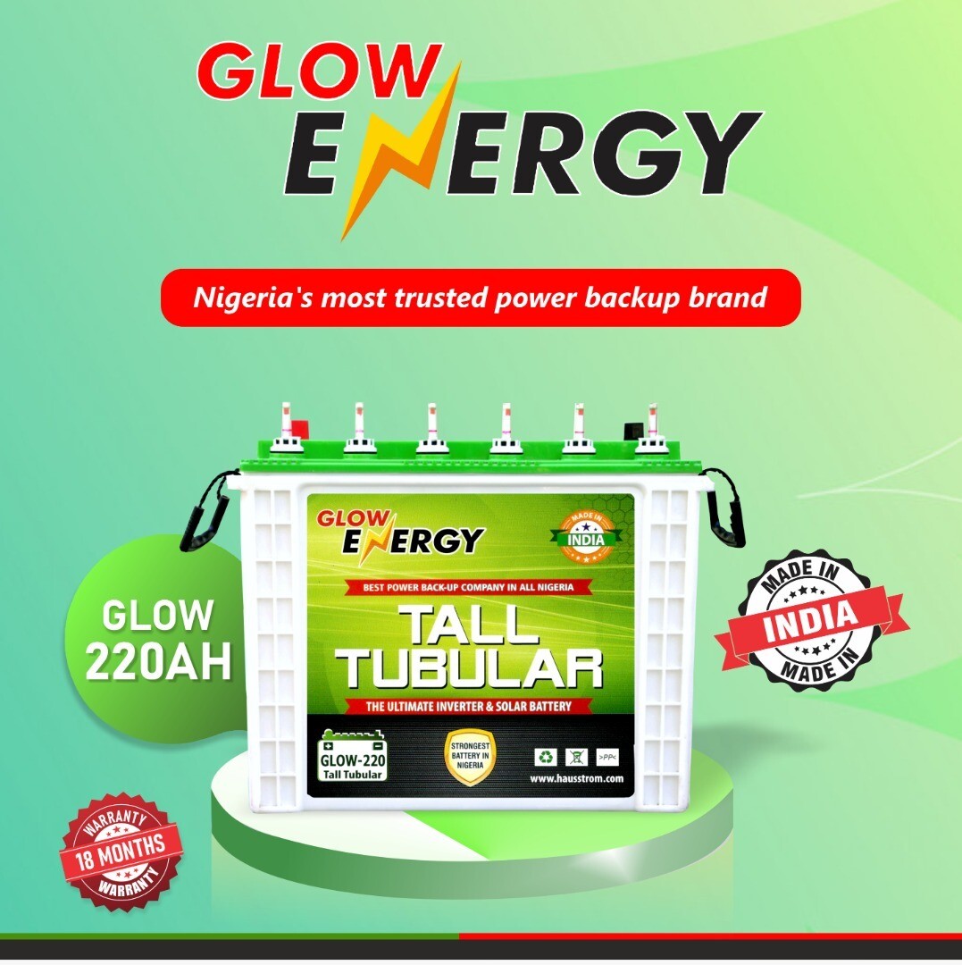 Glow 220ah tubular battery