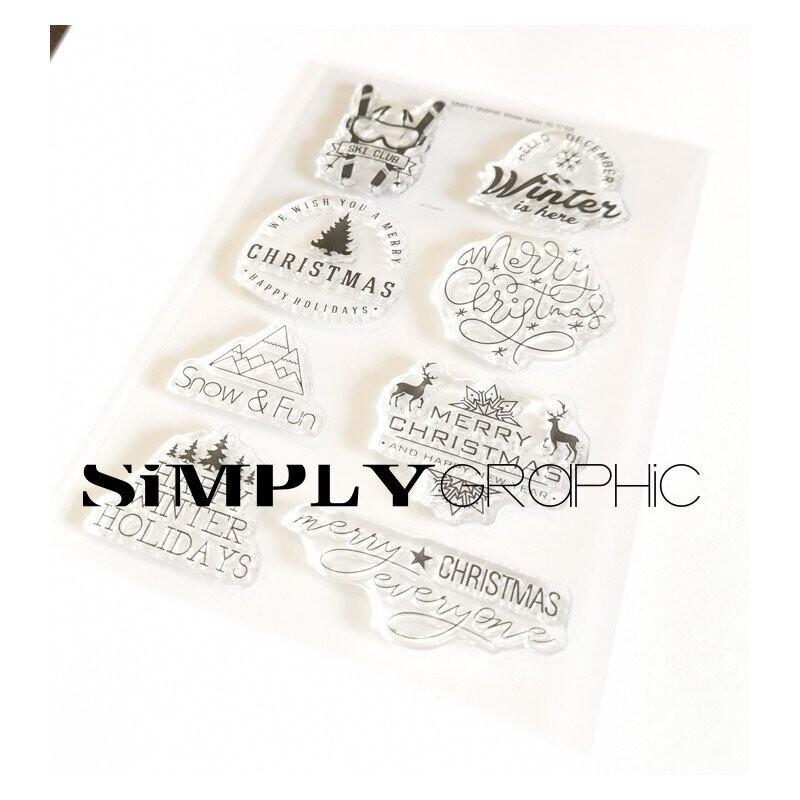Simply Graphic -Sellos acrílicos Winter labels