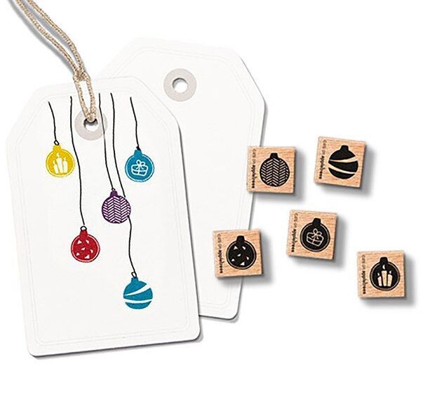 Cats on appletrees - Set 5 sellos bolas Navidad Minis