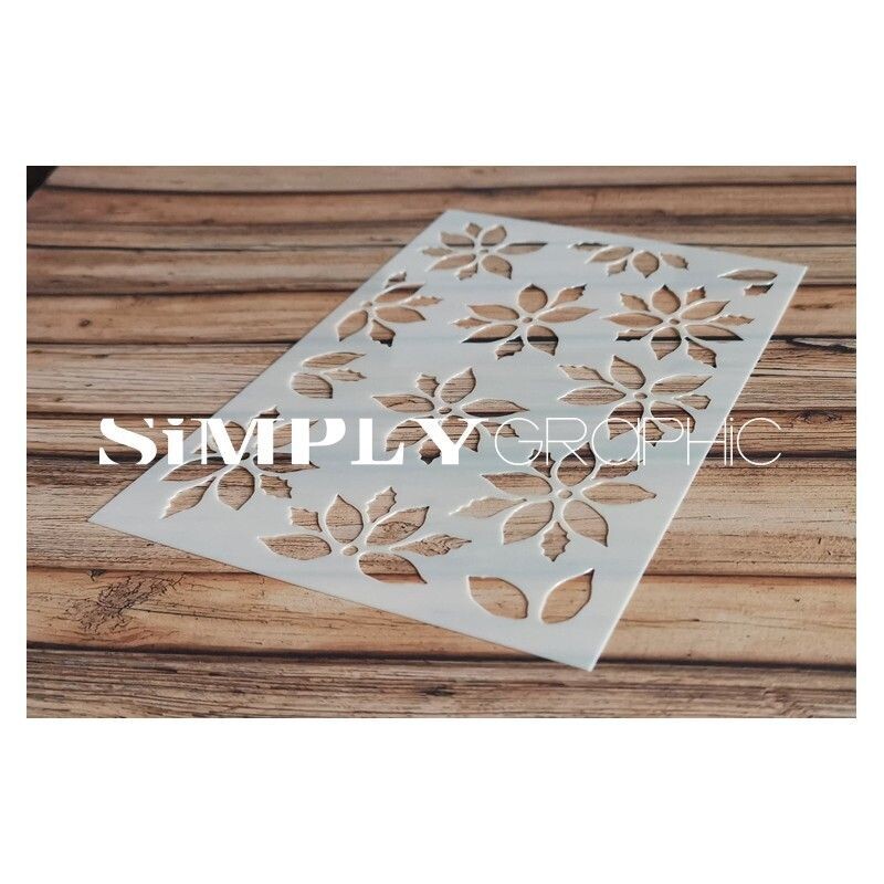Simply Graphic - Stencil Fond Ponsettias