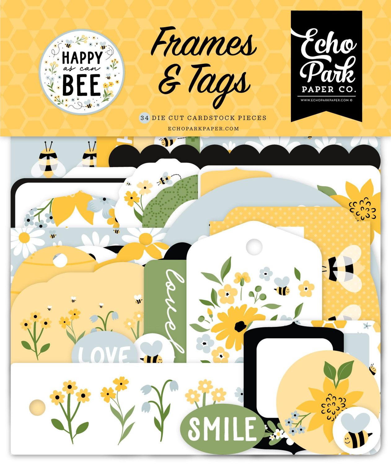 Happy as can Bee  - Frames and Tags