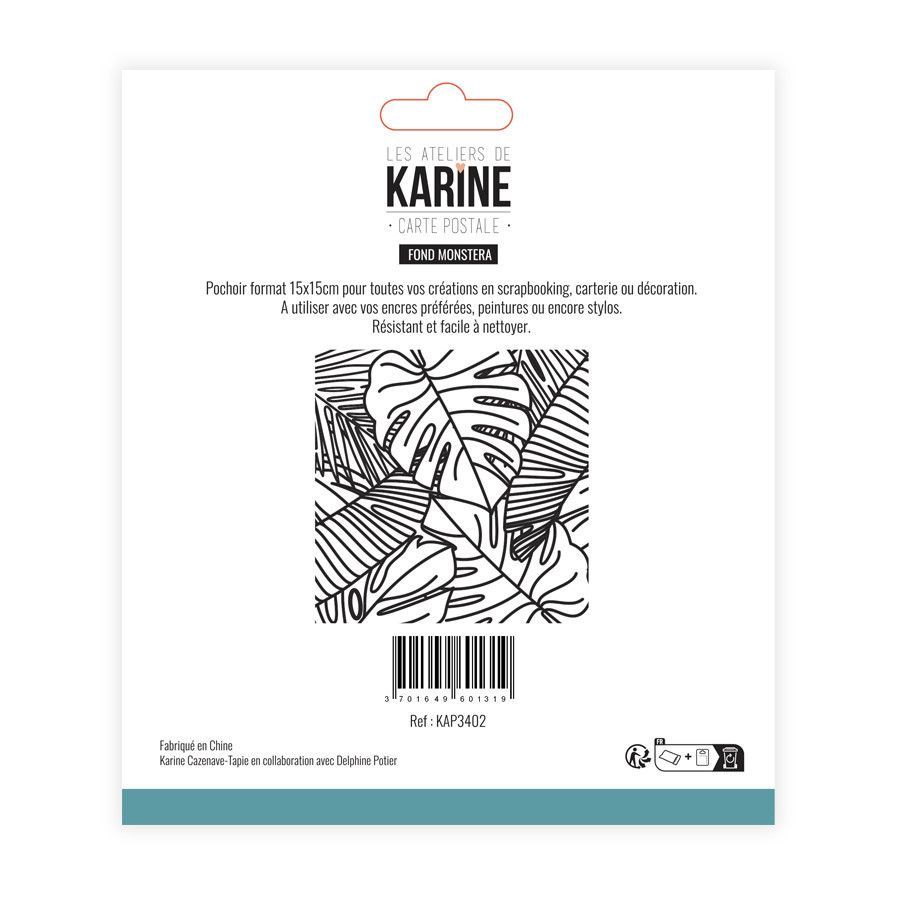 Carte Postale  - Stencil Fond Monstera