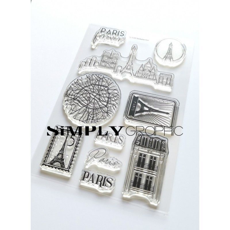 Simply Graphic - Sellos acrílicos Destination Paris