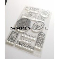 Simply Graphic - Sellos acrílicos Destination Barcelona