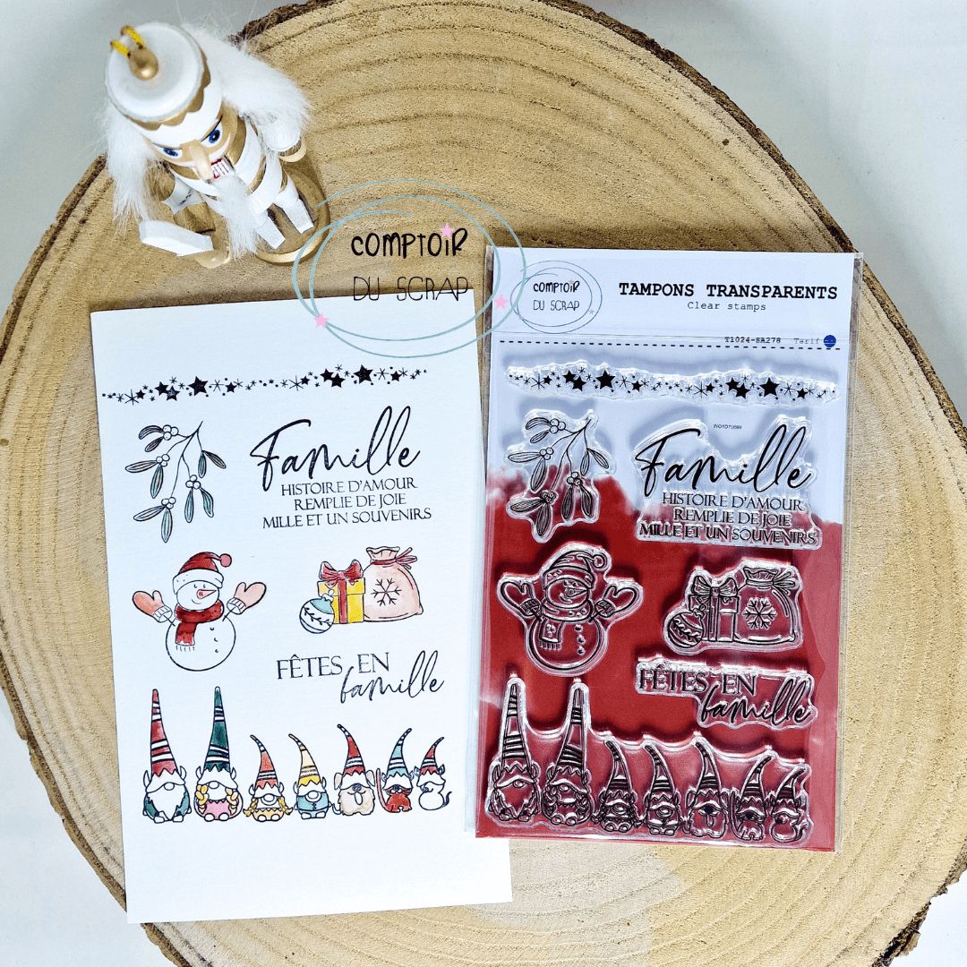Cozy Christmas - Sellos acrílicos Fêtes en famille