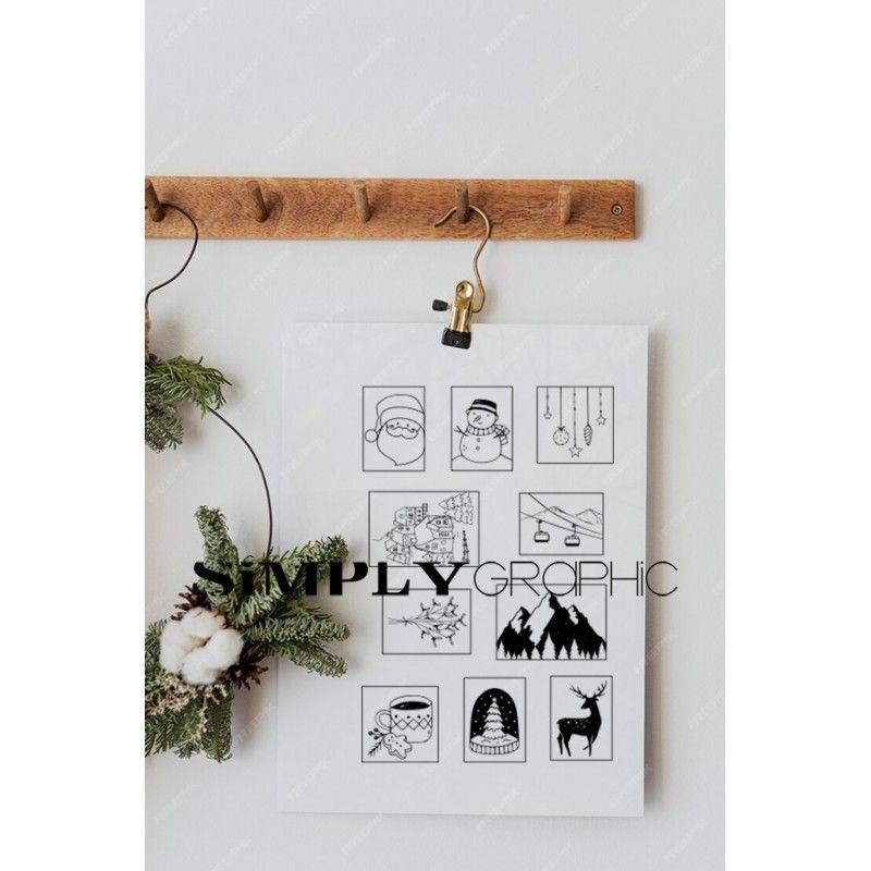Simply Graphic - Sellos acrílicos Vignettes de Noël