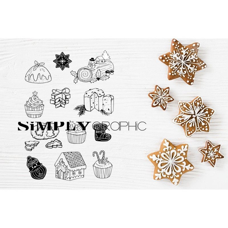 Simply Graphic - Sellos acrílicos Gourmandises de Noël