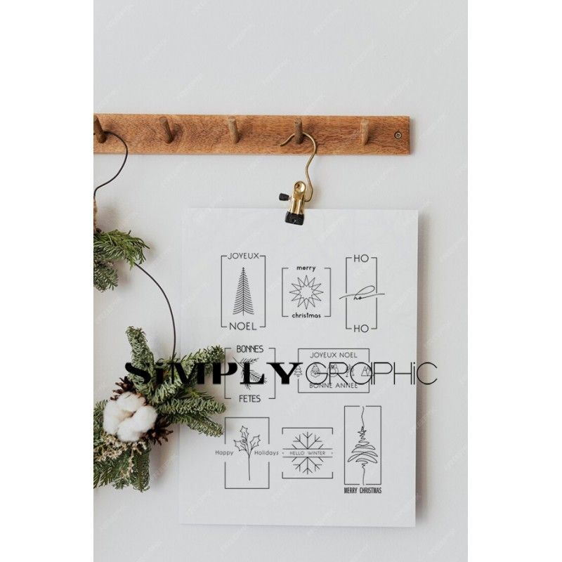 Simply Graphic - Sellos acrílicos Noël minimaliste