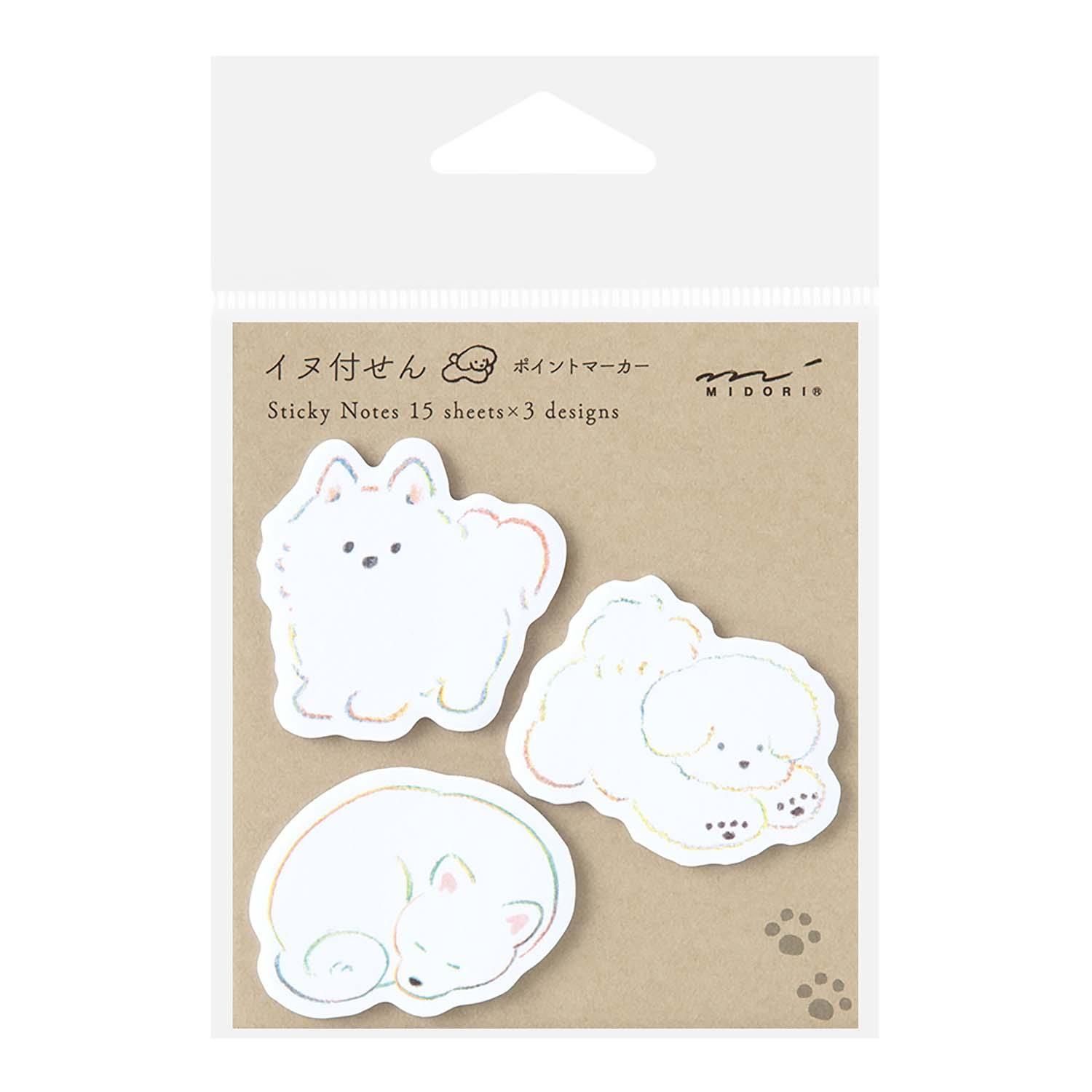 Midori - Sticky Notes Point White Dog