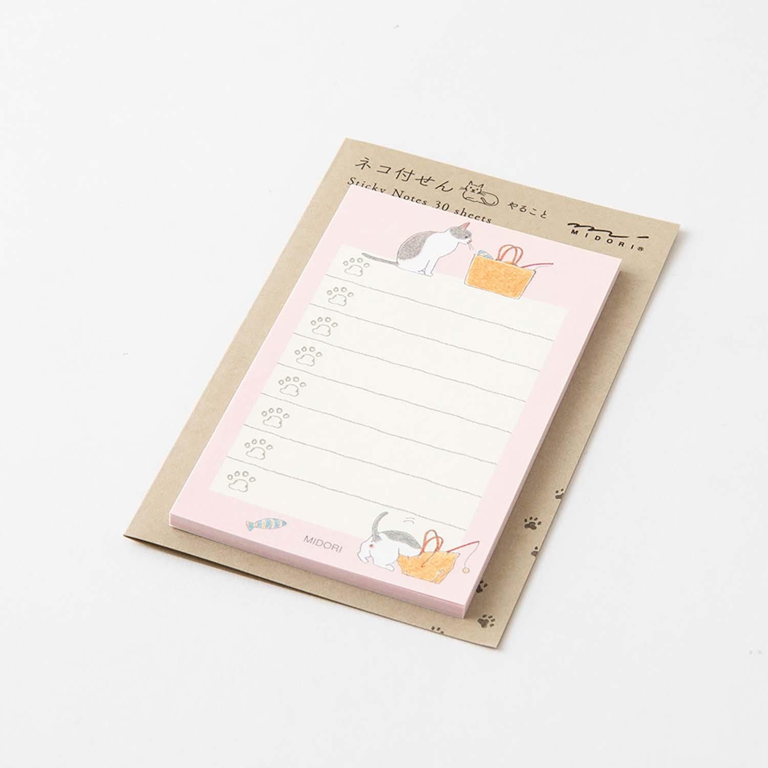 Midori - Sticky Notes To Do Cat Pink